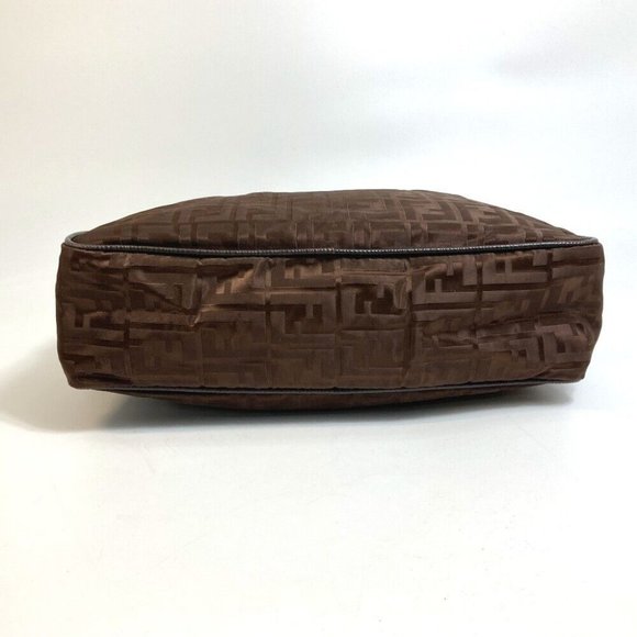 AUTH FENDI Zucca FF pattern 2WAY Shoulder Bag Tote Bag Nylon / Leather Brown - Picture 8 of 12